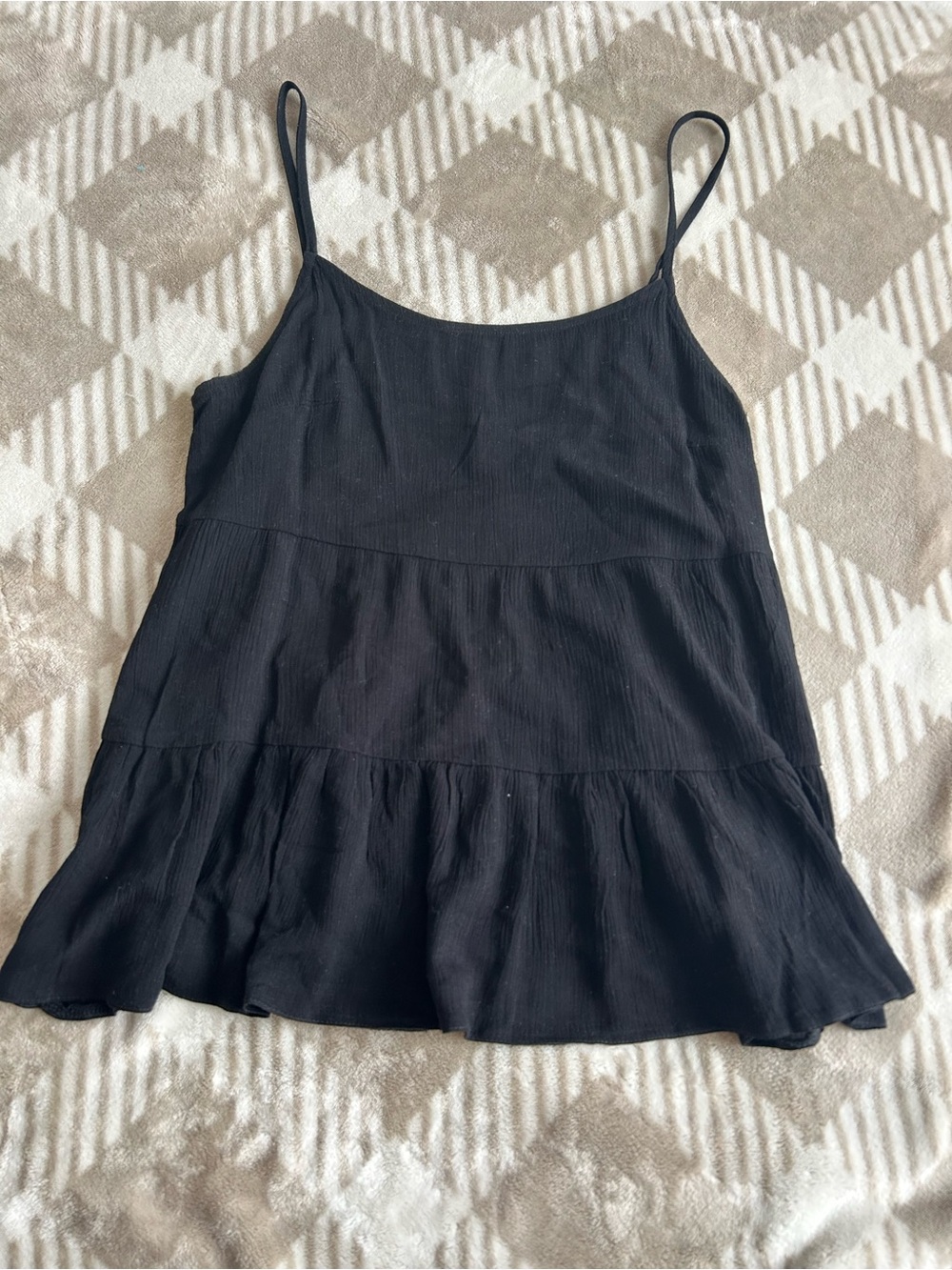 Colloseum Black Tiered Cami Tank Top Small